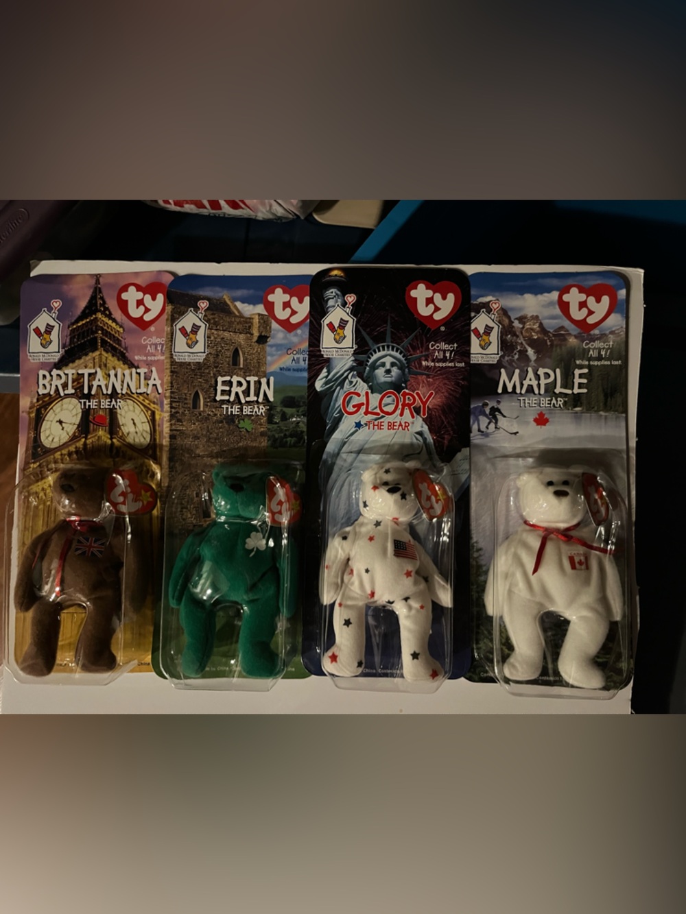 4 McDonalds limited edition beanie Babies